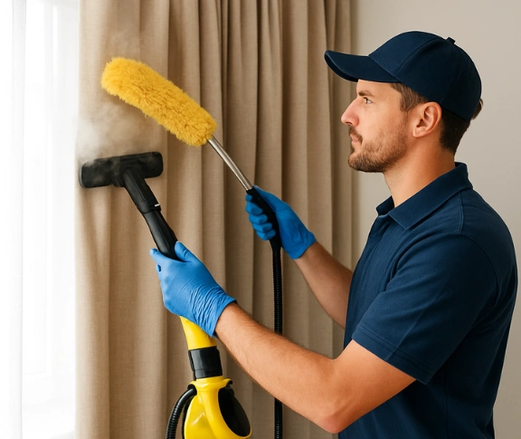 Trusted curtain steam cleaning technician Matty Curtain Cleaning mount-cotton QLD